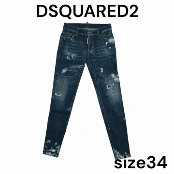 새상품급 DSQUARED2 페인트 가공 스키니 데님 size 34
