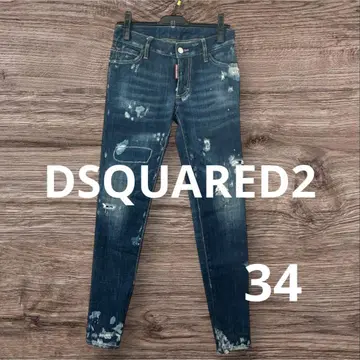 새상품급 DSQUARED2 페인트 가공 스키니 데님 size 34