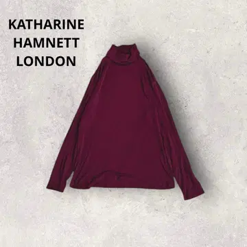 캐서린 햄넷 런던 하이넥 상의 긴팔 티셔츠 볼트 무지
