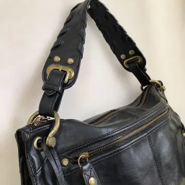 A.I.P. 블랙 가죽 숄더백 y2k