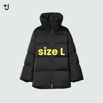유니클로+J 볼륨 다운 자켓 블랙 size L