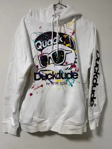 Duckdude 그래픽 후드티 화이트