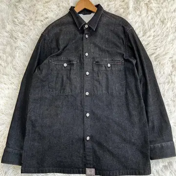 [ 새상품급 ] 파파스 데님 셔츠 자켓 블랙 L 상당