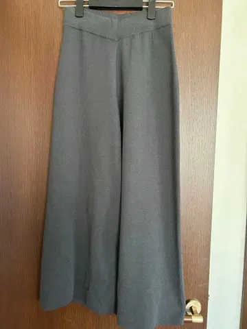 무인양품 울 혼방 더블 페이스 와이드 팬츠