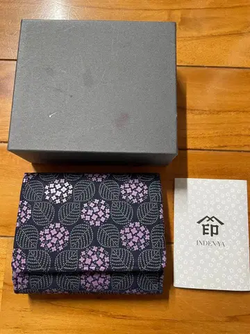 [ 새상품 ] 인덴야 접이식 지갑 수국 보라색