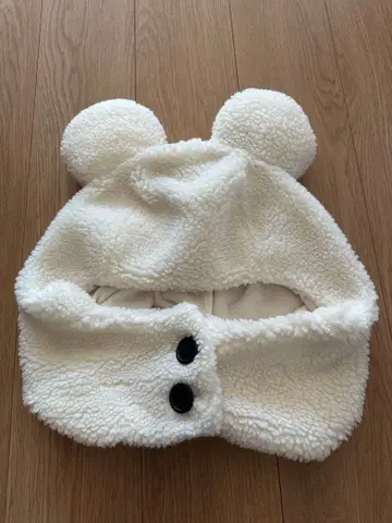 디즈니 미키 귀도리 모자 화이트