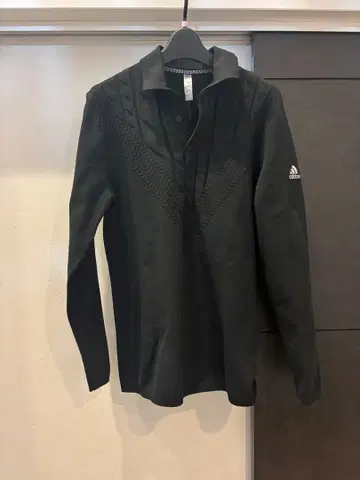 adidas 블랙 긴팔 피케 셔츠