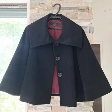 INED 블랙 케이프 코트 11호 L