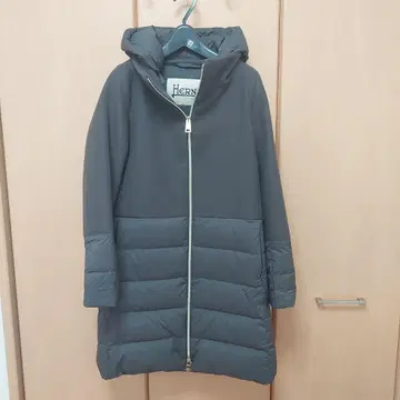 Herno 후드 부착 다운 자켓 그레이