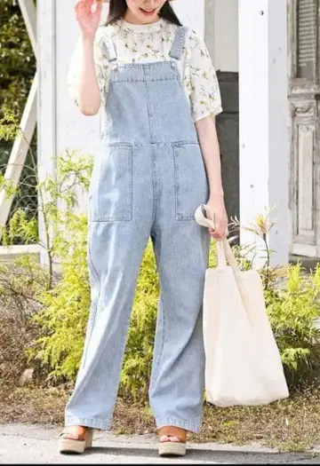 r.p.s 데님 와이드 오버롤