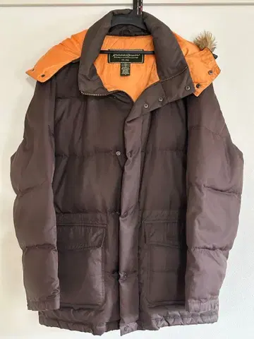 Eddie Bauer 브라운 오렌지 다운 자켓