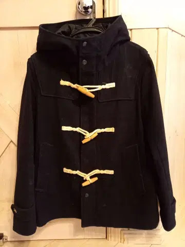 BROWNY 네이비 더플 코트 후드 부착 남성용