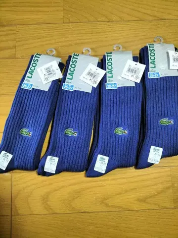 LACOSTE 블루 리브 삭스 25-27cm 4족 세트