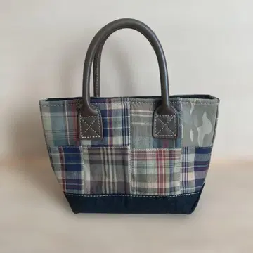 L.L.Bean 패치워크 미니 토트백 가죽 핸들