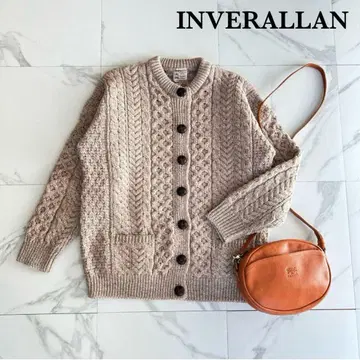 새상품급 인버아란 케이블 니트 가디건 아란 니트 싸개 단추