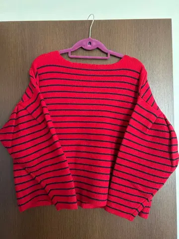 니코앤드 보더 니트 빨간색