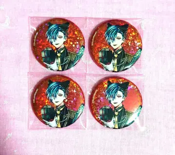 악마 집사와 검은 고양이 아쿠네코 난자타운 홀로그램 캔뱃지 하우레스 세트