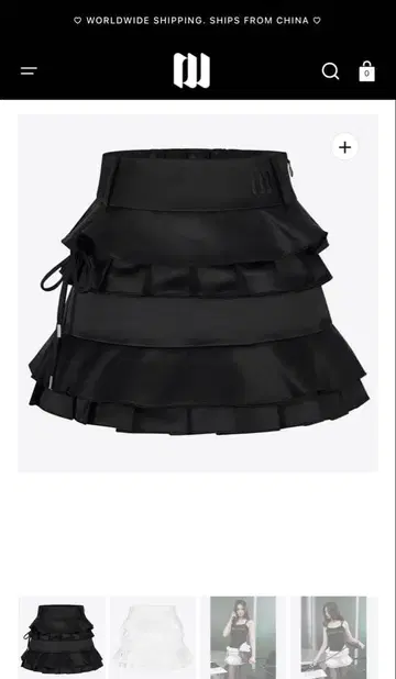 Andwang 프릴 티어드 스커트 블랙