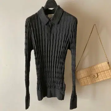 이탈리아제 발렌타인 최고급 울 디자인 니트 차콜 그레이