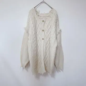 니코앤드 [ F ] 니트 가디건 / 케이블 짜임 프린지 양모 성숙/러블리