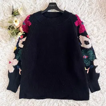 BEARDSLEY 비어즐리 꽃 플라워 자카드 니트