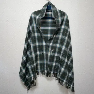 여성용 써니클라우드 그린 계열 체크 스톨 숄