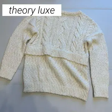 새상품급 theory luxe 케이블 니트 스웨터 아이보리 38 알파카