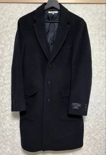 네이비 체스터 코트 울 혼방