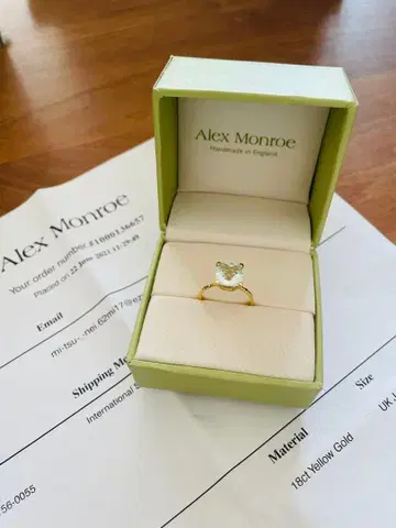 Alex Monroe 아쿠아 마린 반지