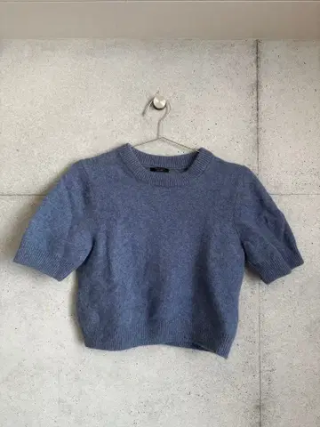 반팔 니트 스웨터 파랑