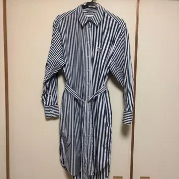 LACOSTE 스트라이프 긴팔 셔츠 원피스