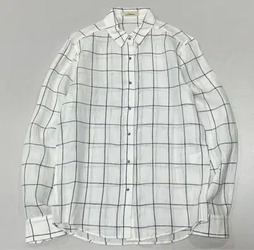 00s~ 린넨 100% vintage 체크 셔츠