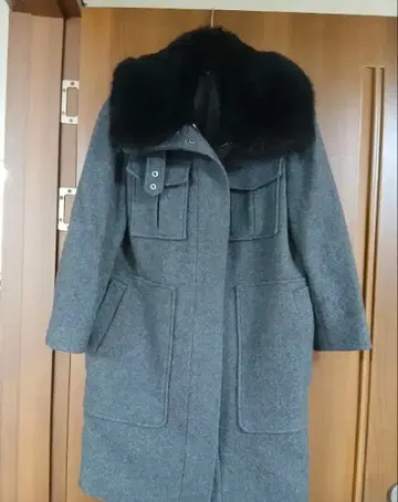 [띠어리 Theory] 새상품급 여성용 울 코트 S 그레이 퍼 카라 부착