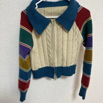 컬러풀 스트라이프 긴팔 니트 스웨터