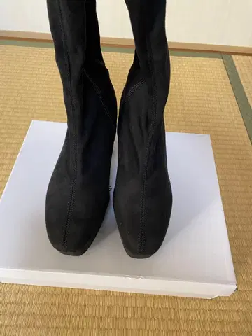 블랙 스웨이드 롱 부츠