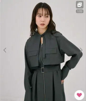 포켓 베스트 SET 지퍼 원피스