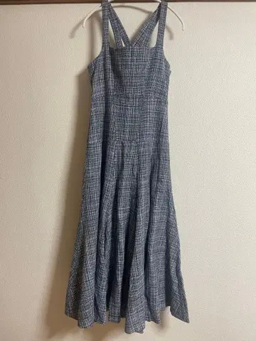 FUR FUR 트위드 오버롤 스커트 (블루)