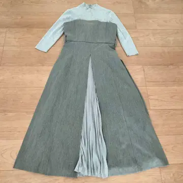 프레이 아이디 뷔스티에 레이어드 플리츠 맥시 롱 원피스 S