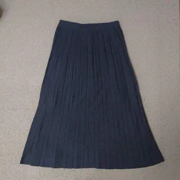 북유럽,  니트 플리츠 스커트 차콜