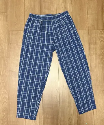 새상품급 CIAOPANIC 체크 팬츠 블루 네이비 M