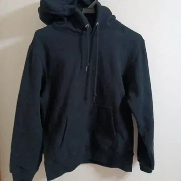 블랙 후드 부착 후드티 S 사이즈