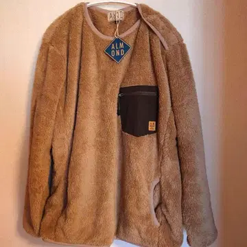 미사용 새상품 포근한 아몬드 서핑보드 마이크로 플리스 크루 L