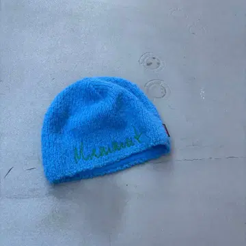 00s MAMMUT 알파카 블루 니트 캡 비니 로고 자수
