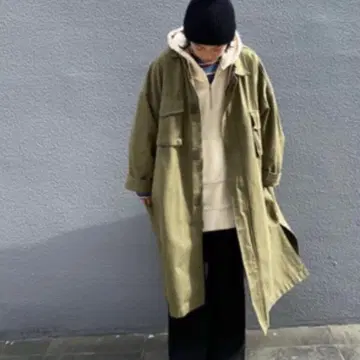 새상품급 CANAL JEAN via j 스탠드 카라 밀리터리 코트