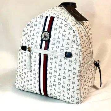 [ 새상품 ] 타미힐피거 백팩 올 패턴 트리코 화이트 x NAVY