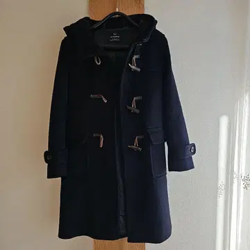 네이비 더플 코트 후드 부착