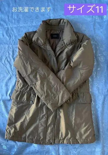 SANYO 다운 코트 광택 브라운