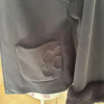 플리스 자켓 블랙 후드 부착