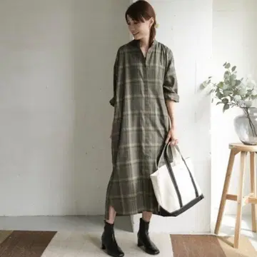 어반 리서치 도어스 DOORS 체크 셔츠 원피스