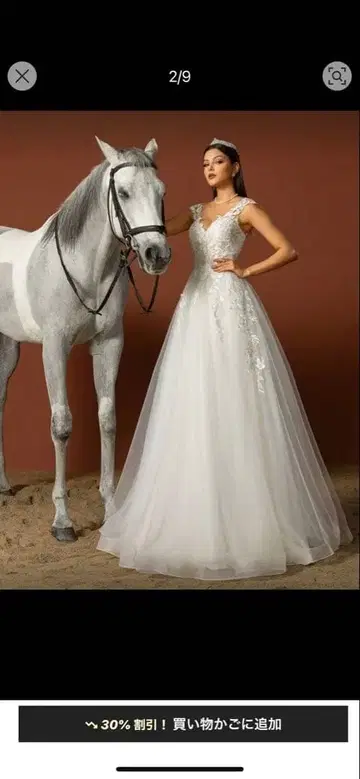 웨딩 드레스 A 라인 레이스 장식 shien